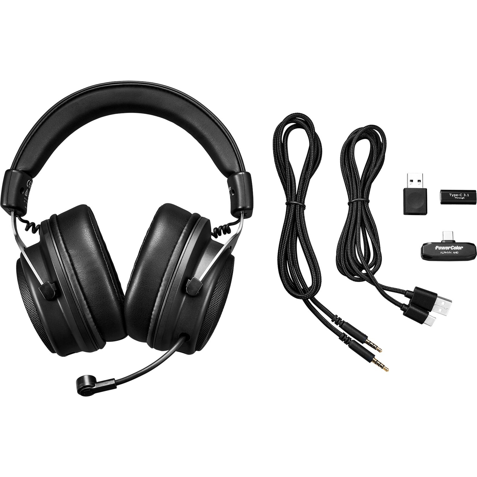 Powercolor Alphyn AH10 Kabelloses Over-Ear-Gaming-Headset (Schwarz, PC, Konsole oder Mobilgerät)
