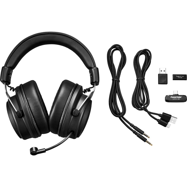 Powercolor Alphyn AH10 Kabelloses Over-Ear-Gaming-Headset (Schwarz, PC, Konsole oder Mobilgerät)