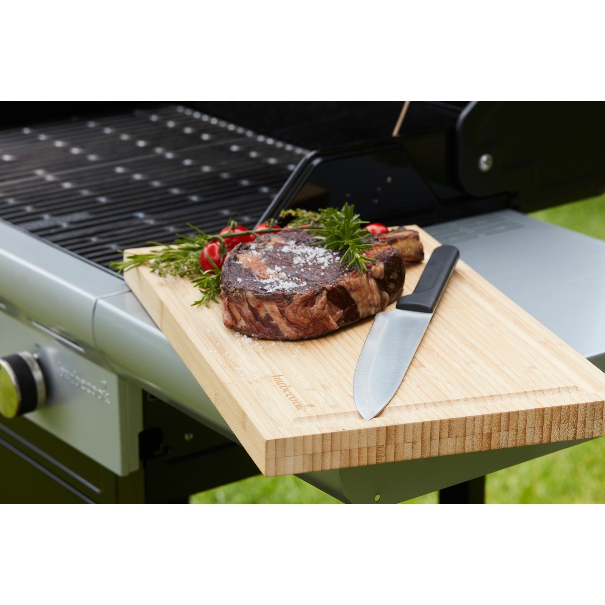 Grill -Schneidebrett von Bambus mit Saftkanal
