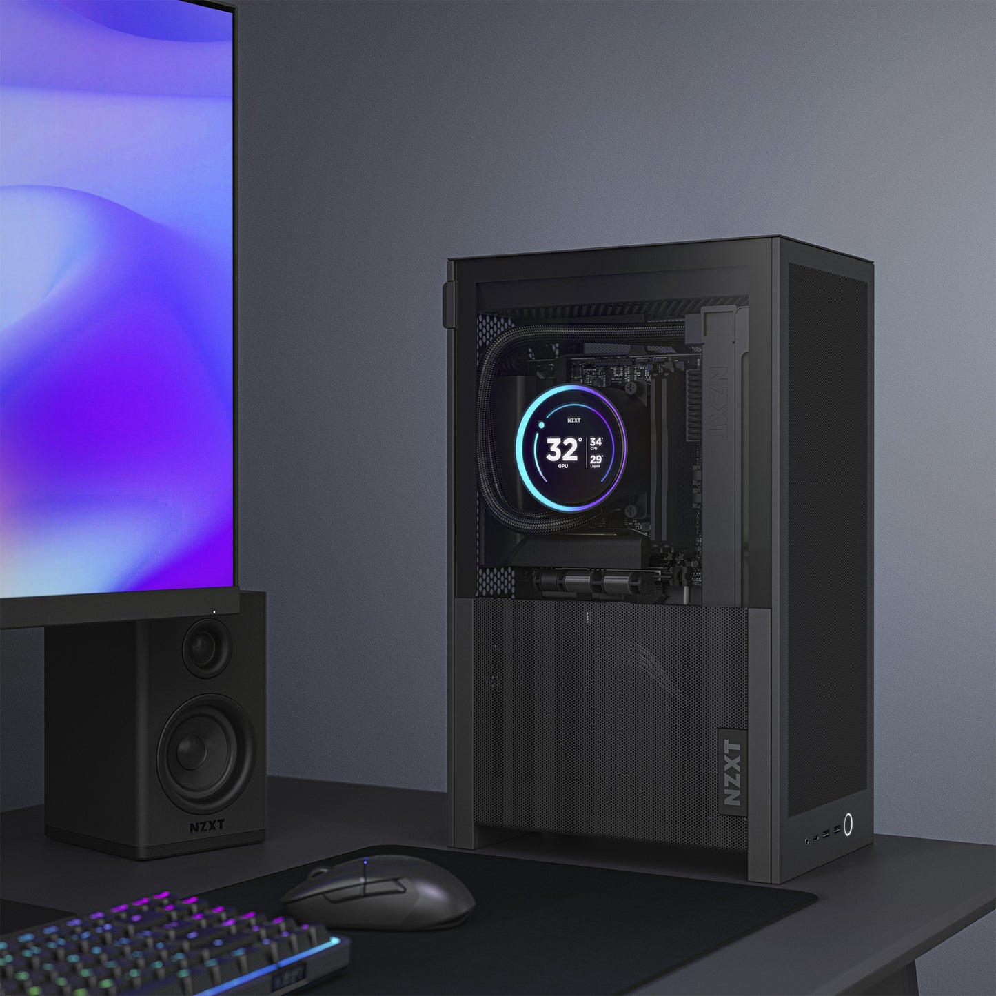 Nzxt h2 flow Mini-Tower-Gehäuse (schwarz | 2x USB-A | 1x USB-C | gehärtetes Glas)