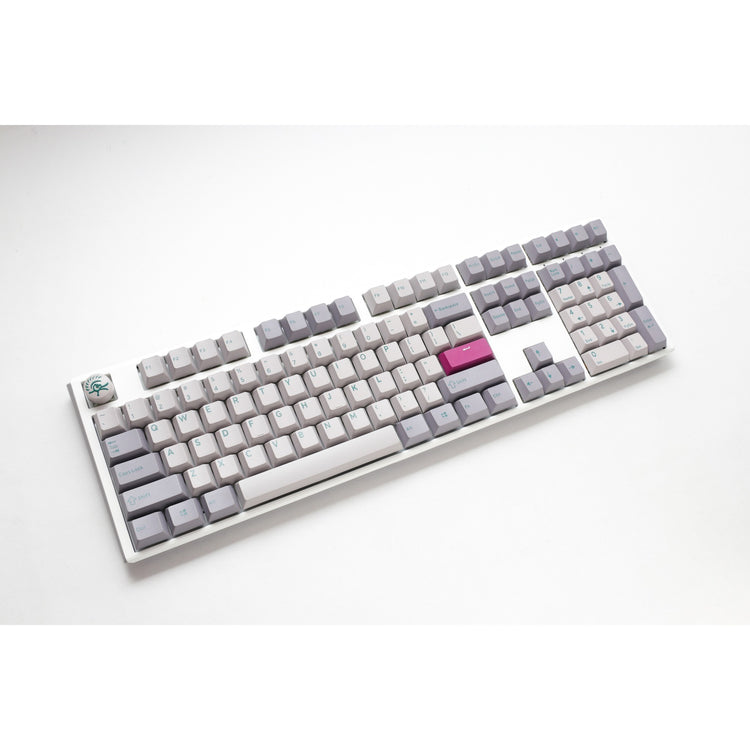 Ducky One 3 Mist Grey, Tastatur (Hellgrau, US-Layout, Cherry MX Red, RGB-LED, Double-Shot PBT, Hot-Swap-fähig, Quack-Mechanik)