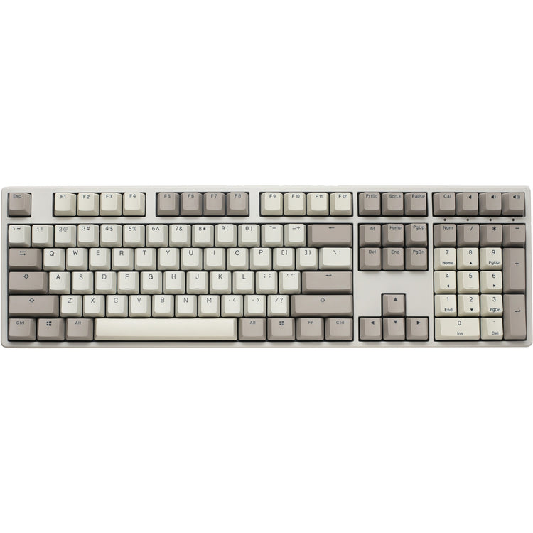 Ducky Origin Vintage, Tastatur (grau, US-Layout, Cherry MX Silent Red, Hot Swap, PBT-Double-Shot-Tastenkappen)