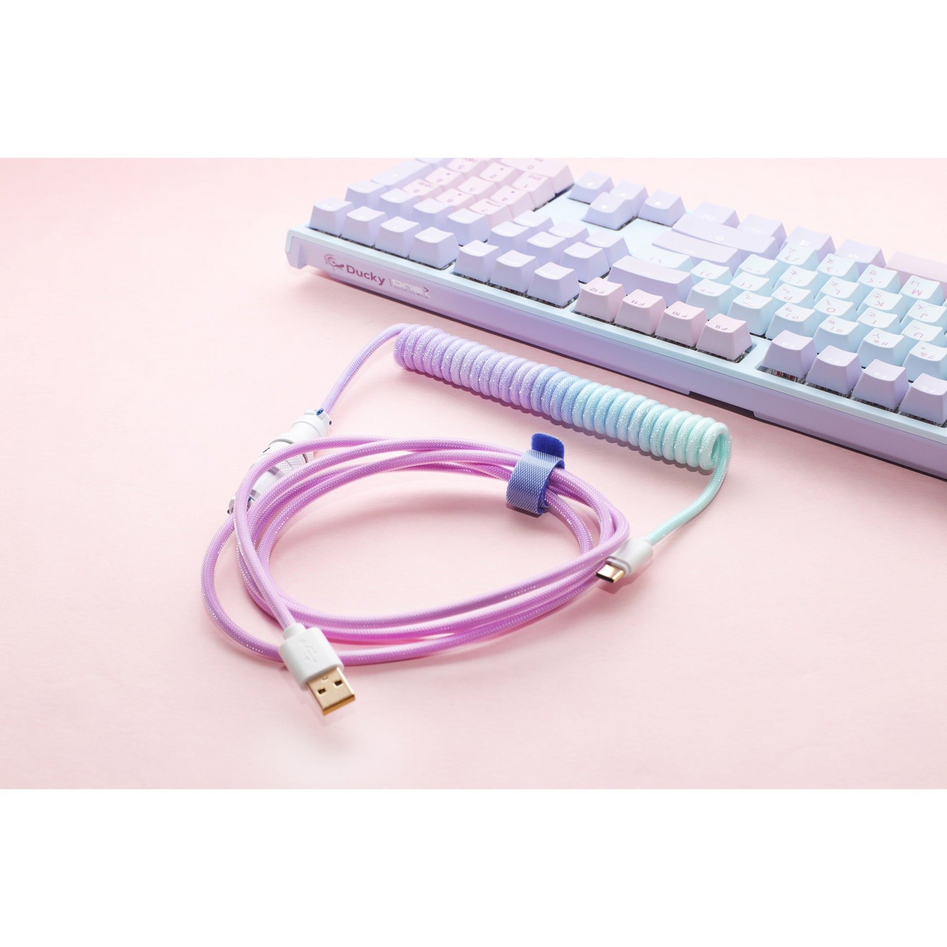 Ducky Spiralkabel V2 Azurblau