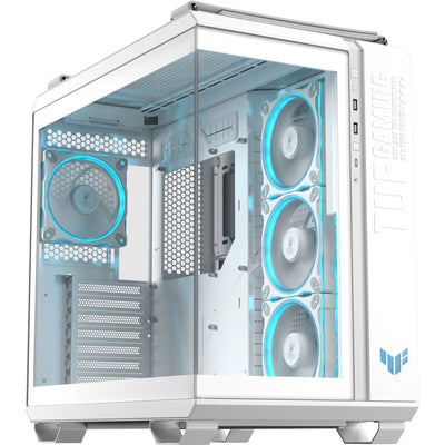 Asus TUF Gaming GT502 Horizon ArGB Midi-Tower-Gehäuse (weiß | 3x USB-A | 1x USB-C | gehärtetes Glas)