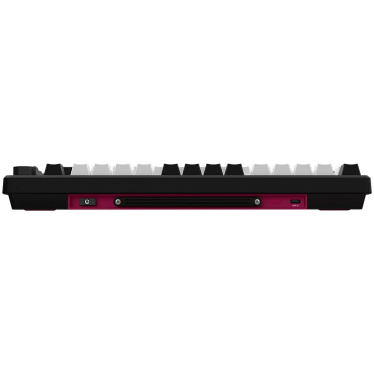 Lorgar kbp7075w, Gaming-Tastatur (schwarz, US-Layout, logar toxic purple, 75 %, RGB, Hot-Swap-fähig, PBT Double-Shot, Bluetooth 2,4 GHz USB)