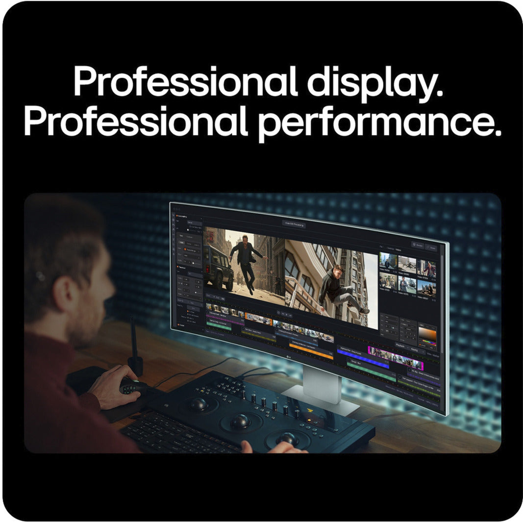LG Ultrafine 40U990A-W 40 4K UHD gebogener Ultrawide-Monitor (Weiß Schwarz, 2x HDMI, Display Port, 2x USB-A, 5x USB-C, 2x Thunderbolt)