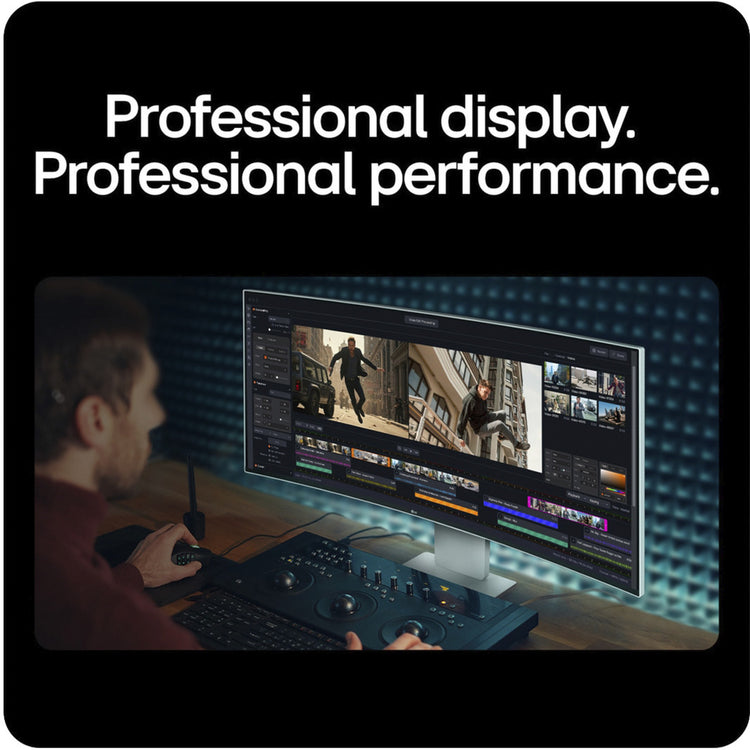 LG Ultrafine 40U990A-W 40 4K UHD gebogener Ultrawide-Monitor (Weiß Schwarz, 2x HDMI, Display Port, 2x USB-A, 5x USB-C, 2x Thunderbolt)