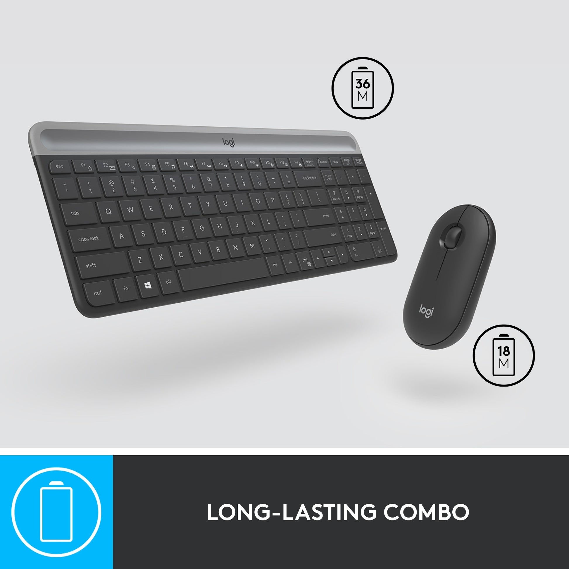 Logitech MK470 Slim Kabellose Tastatur-Maus-Kombination