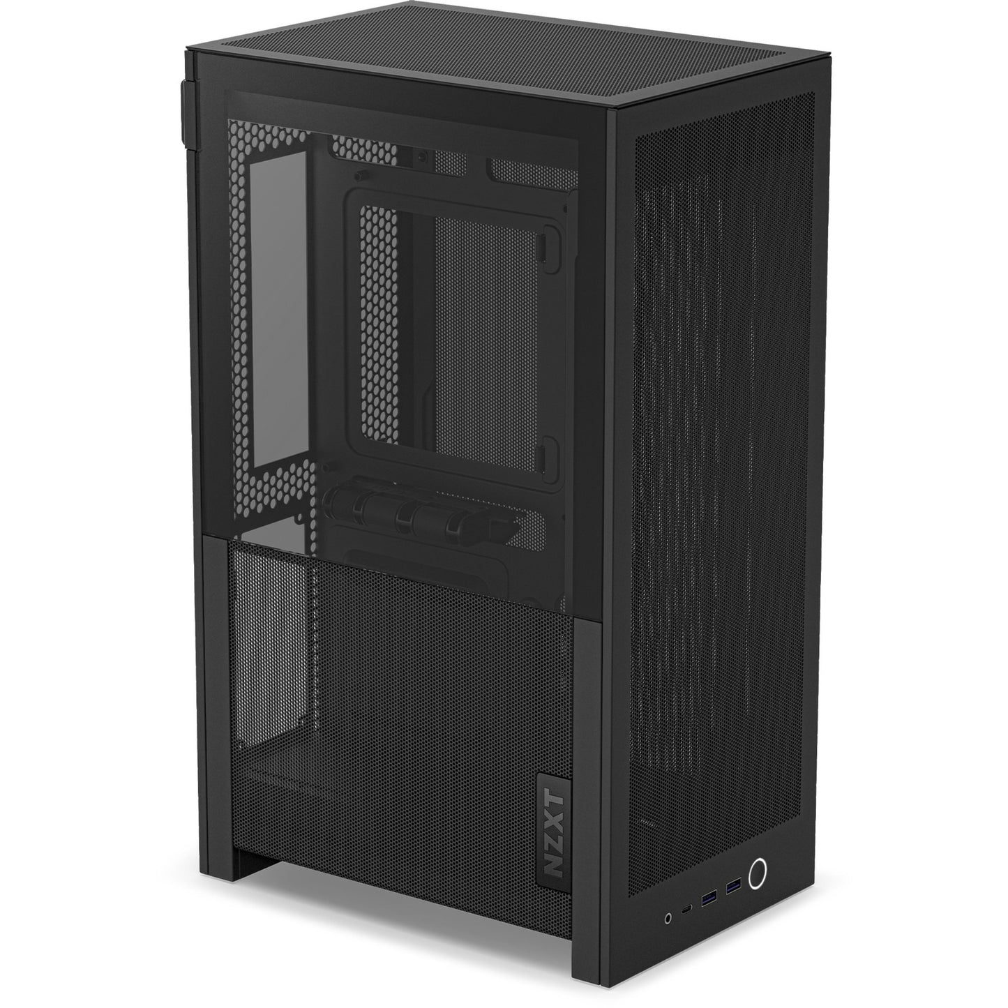 Nzxt h2 flow Mini-Tower-Gehäuse (schwarz | 2x USB-A | 1x USB-C | gehärtetes Glas)