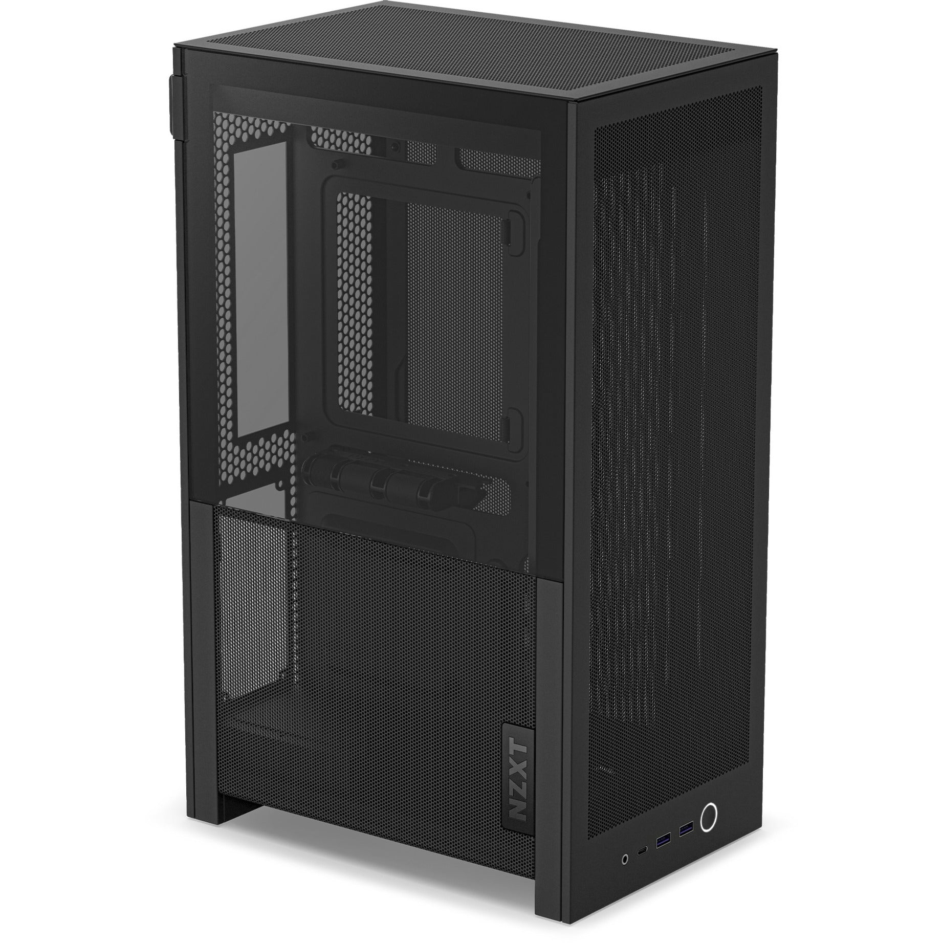 Nzxt h2 flow Mini-Tower-Gehäuse (schwarz | 2x USB-A | 1x USB-C | gehärtetes Glas)