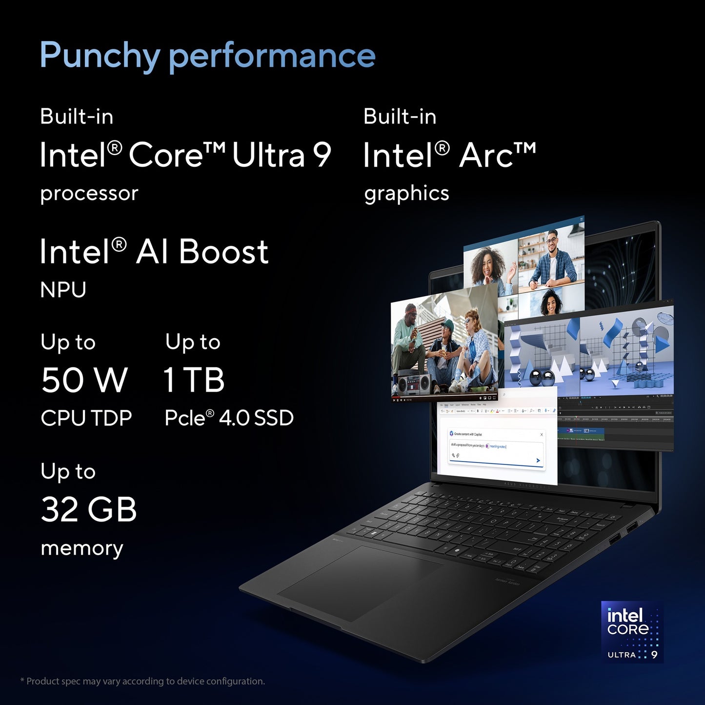 Asus vivobook s 16 oled (s5606ma-mx028w) 16 Laptop (schwarz | Core Ultra 7 155h | Arc-Grafik | 16 GB | 1 TB SSD)