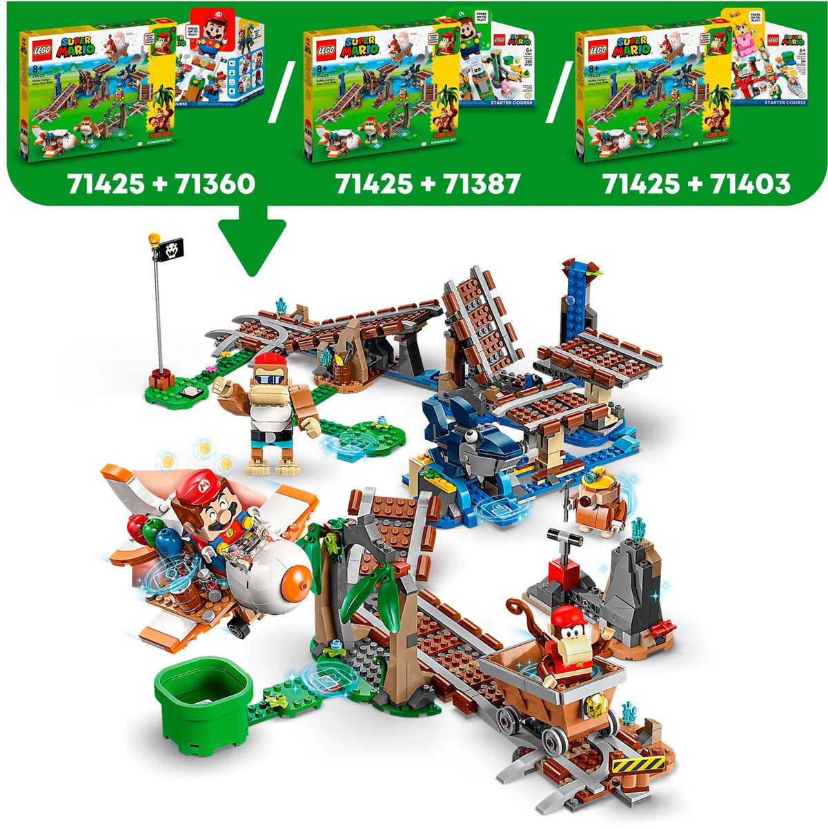 Lego Super Mario Erweiterungsset: Diddy Kong's Mine Cart Ride Konstruktionsspielzeug (71425)