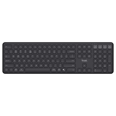 Trust Vaiya kabellose Tastatur (schwarz, US-Layout, Bluetooth 2,4 GHz)
