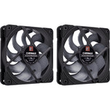 Noctua nf-a12x25 g2 pwm sx2-pp chromax.black Gehäuselüfter (schwarz, 2 Stück, 120 x 120 x 25 mm) - afbeelding 1