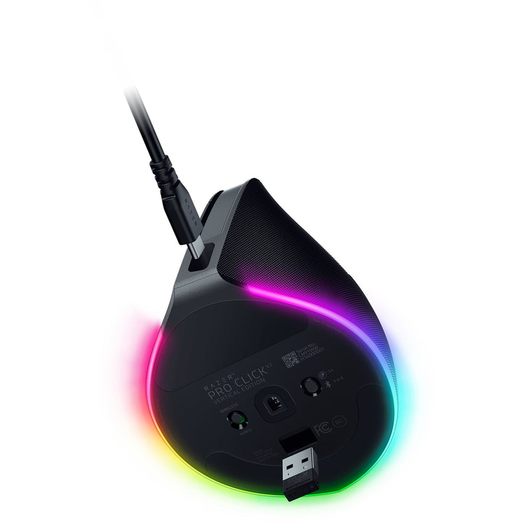 Vertikale Gaming-Maus Razer Pro Click V2 (schwarz, bis zu 30.000 dpi, USB-C Bluetooth 2,4 GHz)