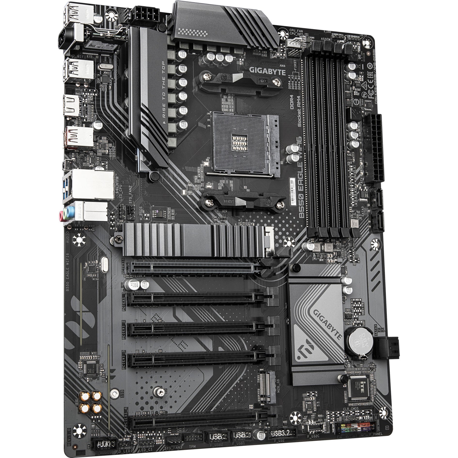 Gigabyte B550 Eagle WiFi6 Sockel AM4 Motherboard (schwarzgrau, RAID, GB-LAN, WiFi 6, BT, Sound, ATX)