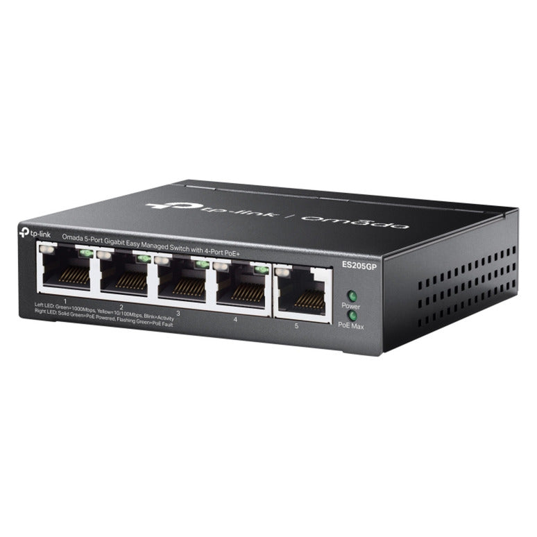 Tp-Link Omada ES205GP Switch (schwarz, 4x PoE+)