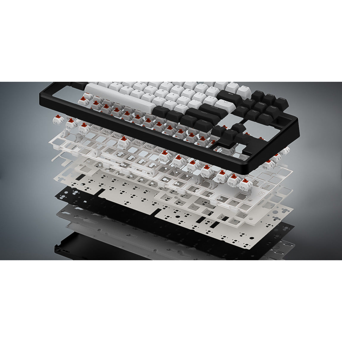 Hator Rockfall 3 TKL Wireless, Gaming-Tastatur (weiß, US-Layout, Hator Aurum Orange, RGB, PBT-Tastenkappen, Hotswap, 2,4 GHz Bluetooth USB-C)