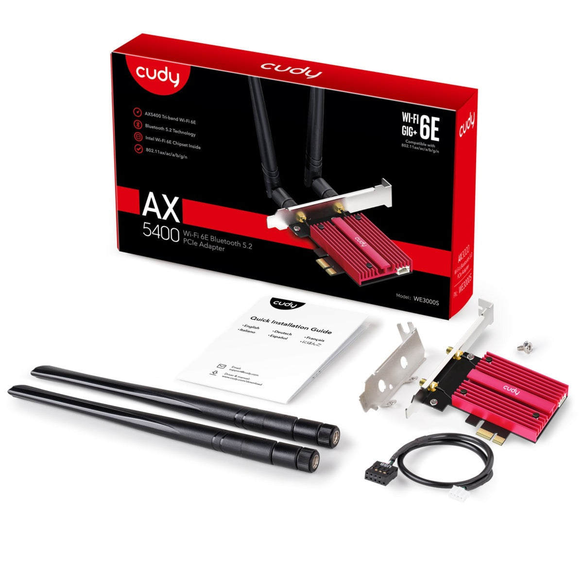 Cudy AX5400 Wi-Fi 6. Bluetooth 5.3 PCI-E-Adapter