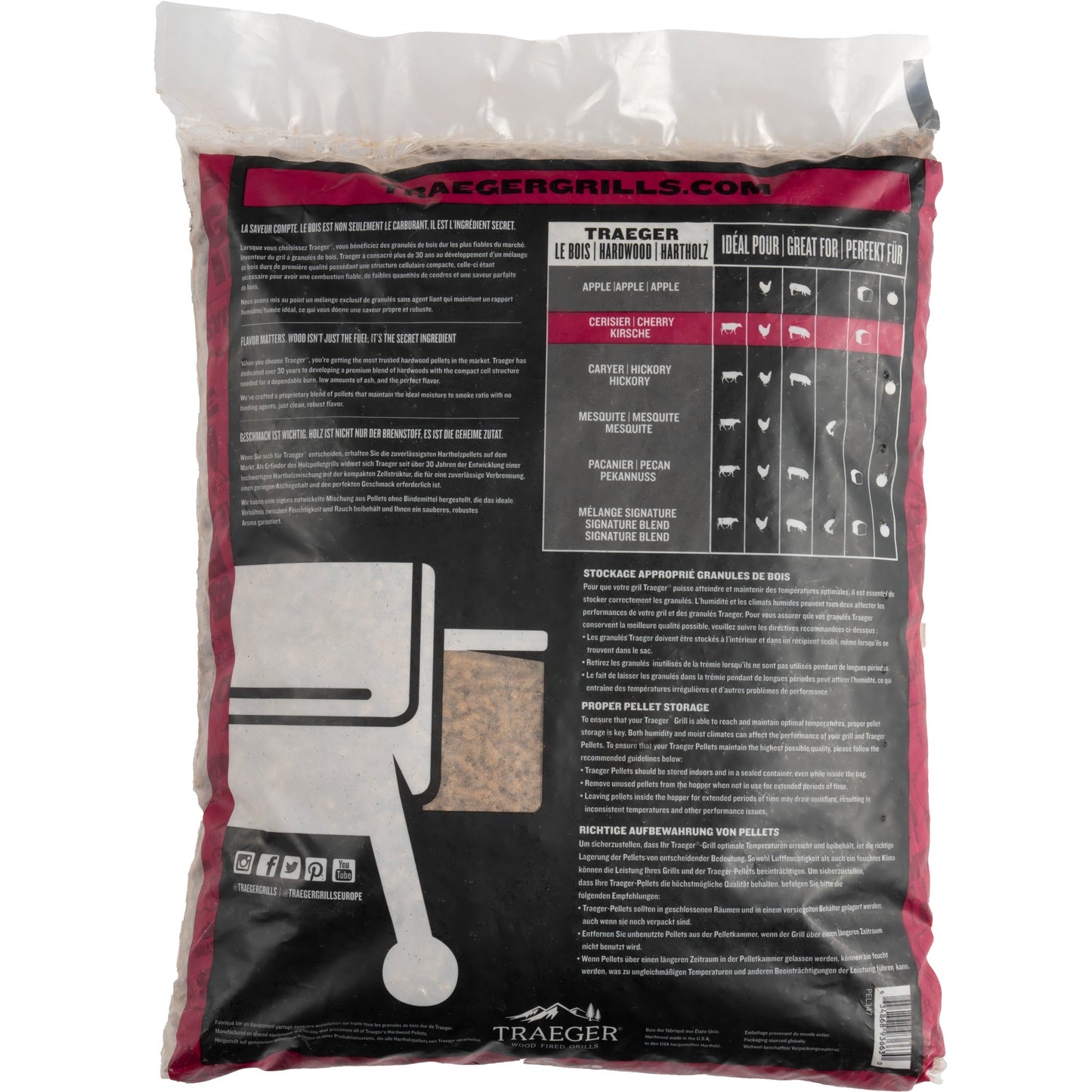 Traeger Pellets van Hardhout kers