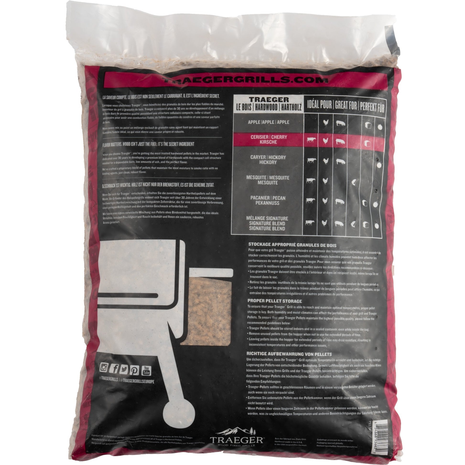 Traeger Pellets van Hardhout kers