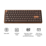 Keychron K3 Max-H3W Vollholz-Sonderedition mechanische RGB-Tastatur (Holzfarbe, US-Layout (QWERTZ), Milchpommelbraun, 75 %, RGB-LEDs, Double-Shot-PBT, Hot-Swap, 2,4 GHz | Bluetooth 5.1 | USB-C) - afbeelding 3