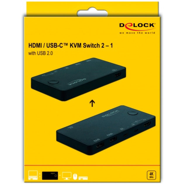 Delock HDMI USB-C KVM Switch 4K 60 Hz mit USB 2.0