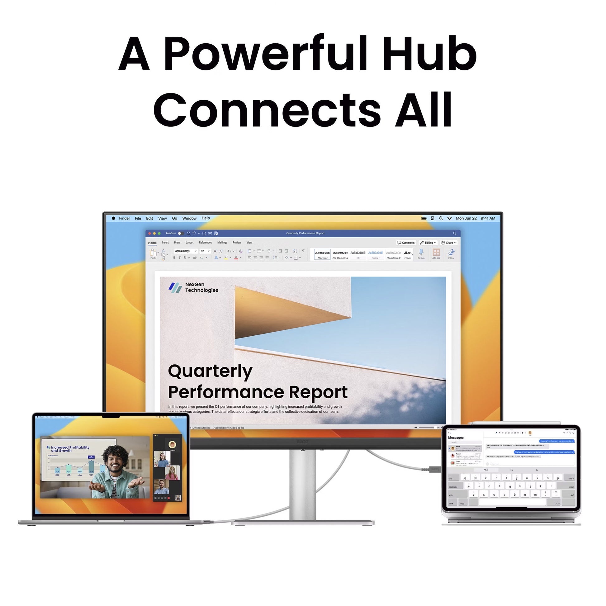 Benq MA270UP für MacBook 27 4K UHD-Monitor (Silber, HDMI, USB-A, USB-C, Audio)