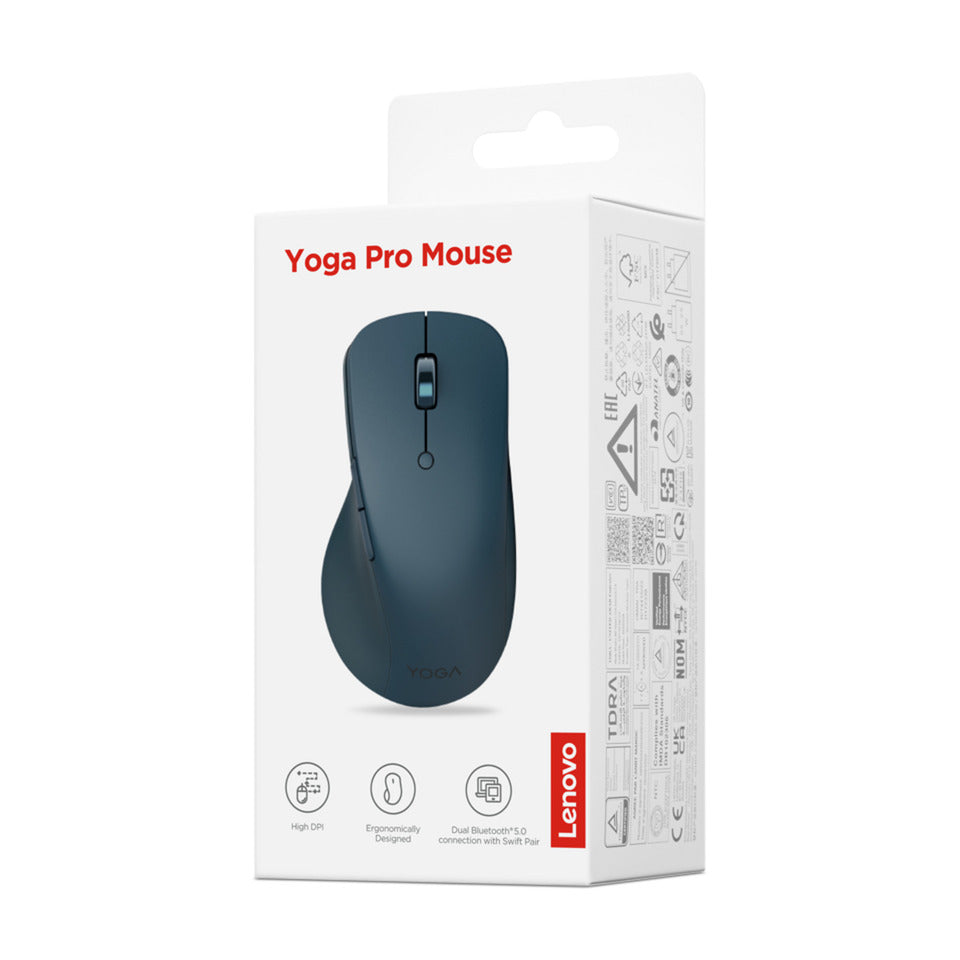 Lenovo Yoga Pro Maus (türkis, 800 - 4000 dpi, Bluetooth USB-C)