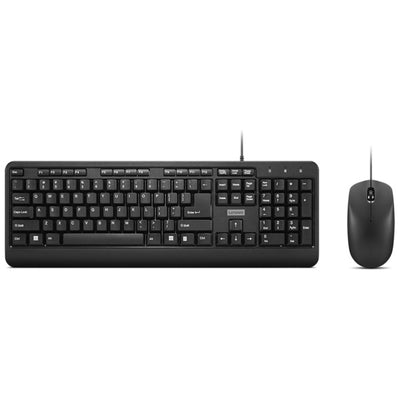 Lenovo 160 kabelgebundenes Combo-Desktop-Set (schwarz, US-Layout (QWERTY), 100 %, USB-A, 1.600 dpi)