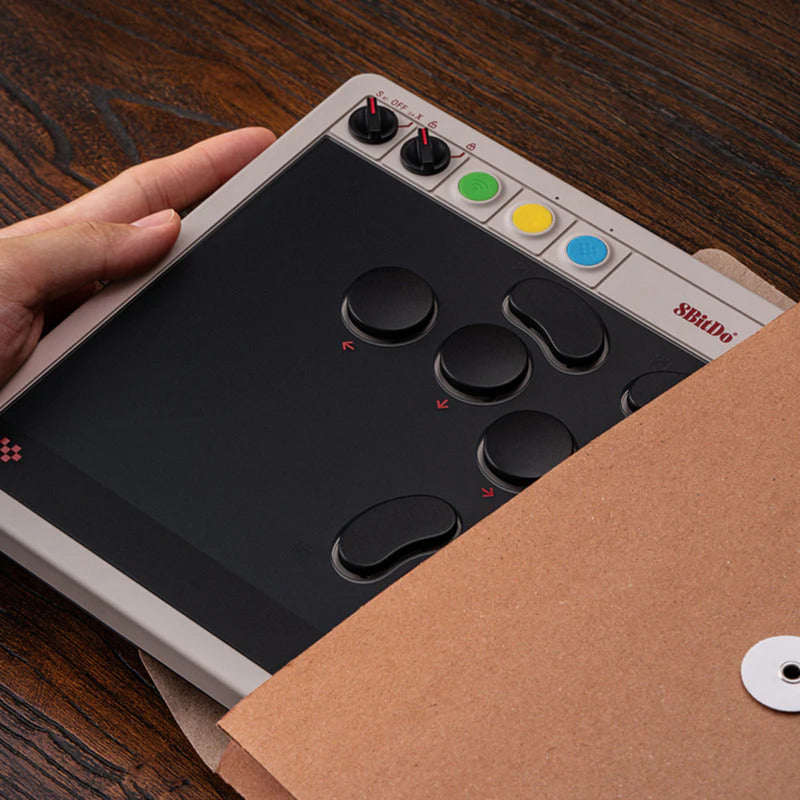 8bitdo Arcade-Controller (grau rot, 2,4 GHz Bluetooth USB, Nintendo Switch, PC)