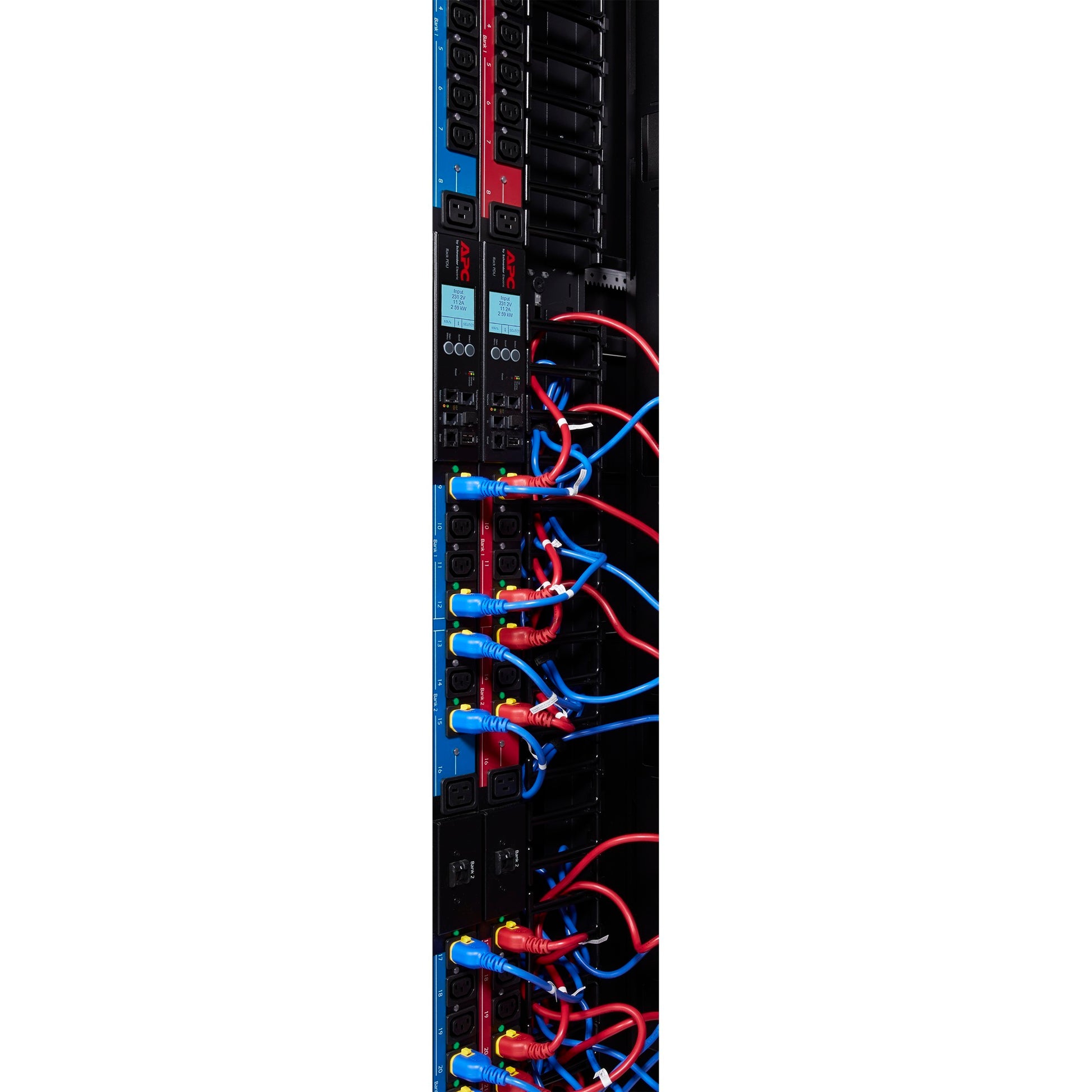 APC ap8681redx667 – Switched Metered-by-Outlet PDU (schwarz rot, 0 Std., 400 V, (21 x) C13 (3 x) C19, IEC 309, 16 A, 3-Phasen-Stecker)