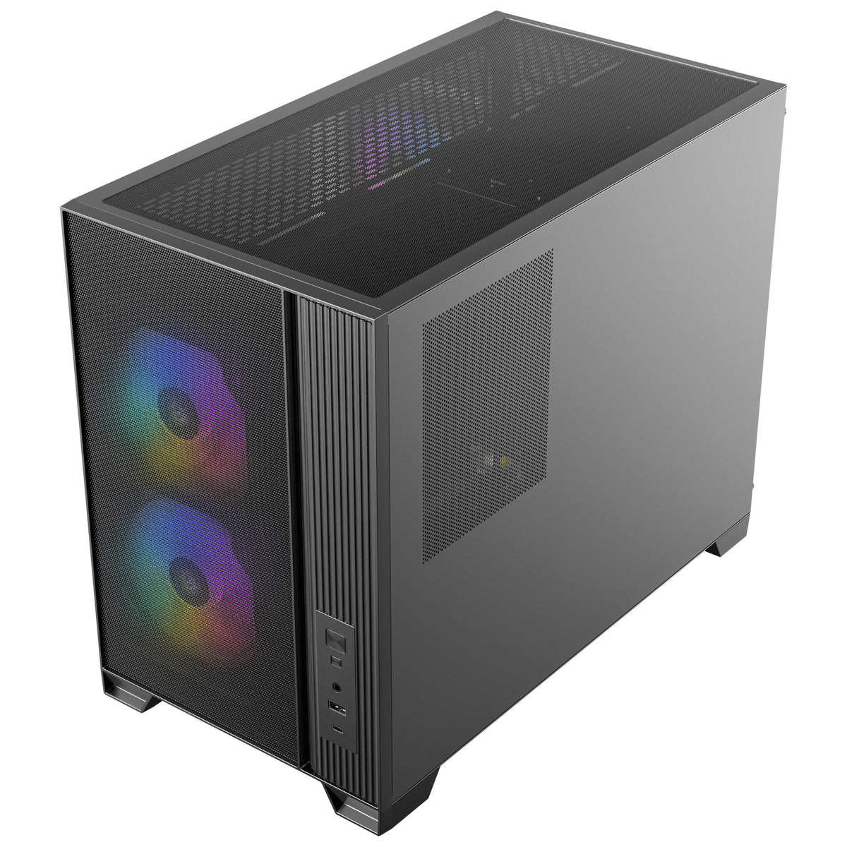Antec Flux M Mini-Tower-Gehäuse (schwarz | 1x USB-A | 1x USB-C | gehärtetes Glas)