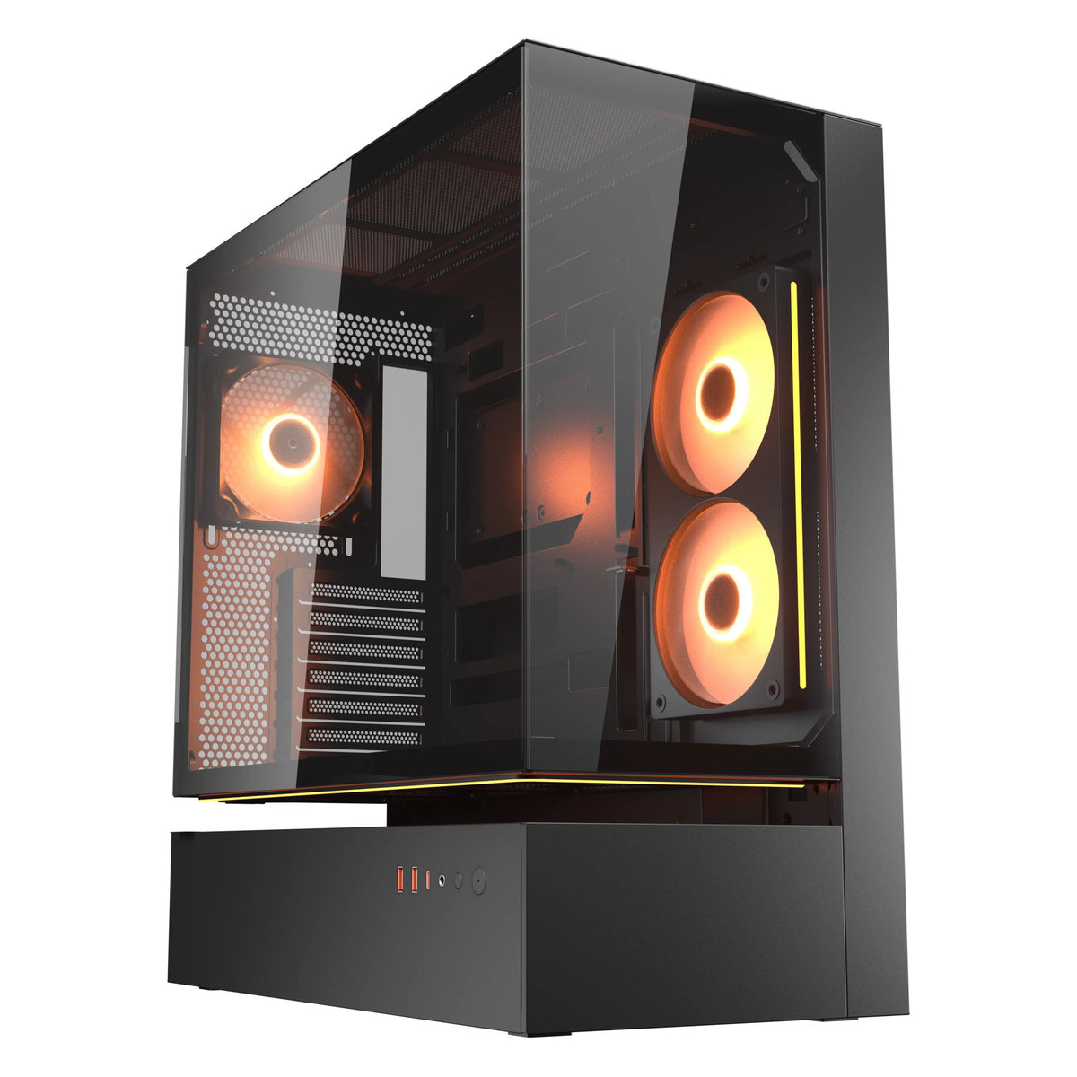 Cougar cfv235 Midi-Tower-Gehäuse (schwarz | 2x USB-A | 1x USB-C | RGB | gehärtetes Glas)