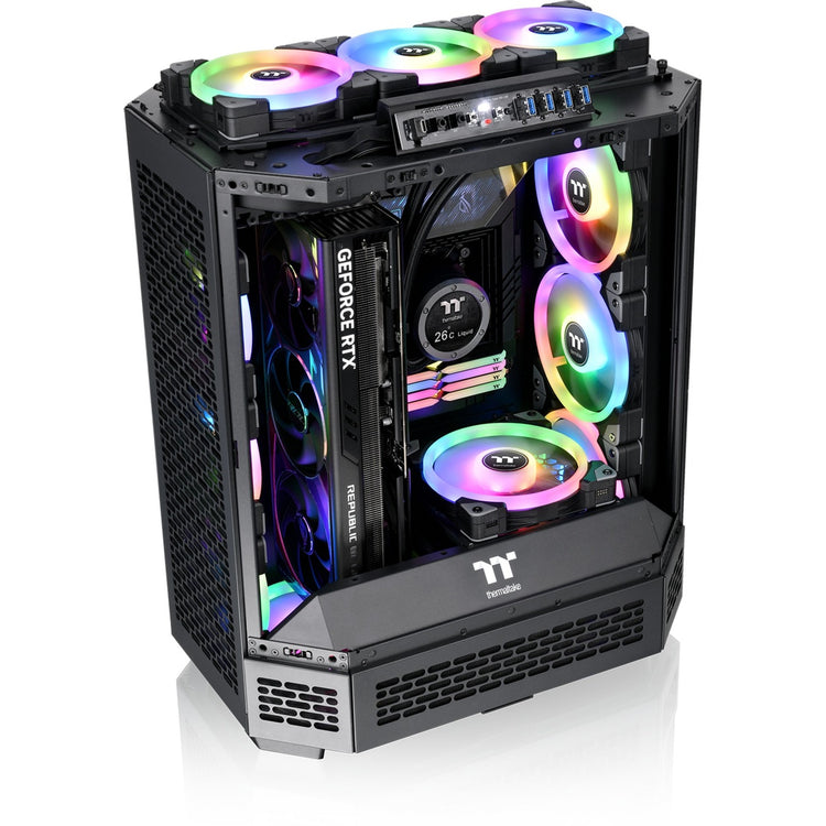 Thermaltake The Tower 600 Midi-Tower-Gehäuse (schwarz | 4x USB-A | 1x USB-C | gehärtetes Glas)