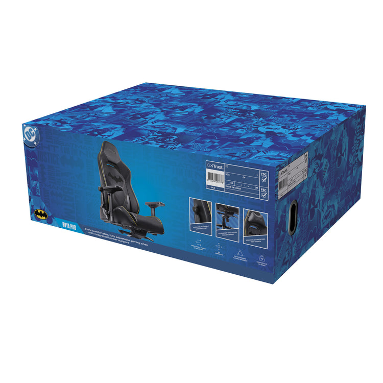 Trust GXT 721BM Ruya Pro Premium bequemer Gaming-Stuhl (Schwarz Gelb)