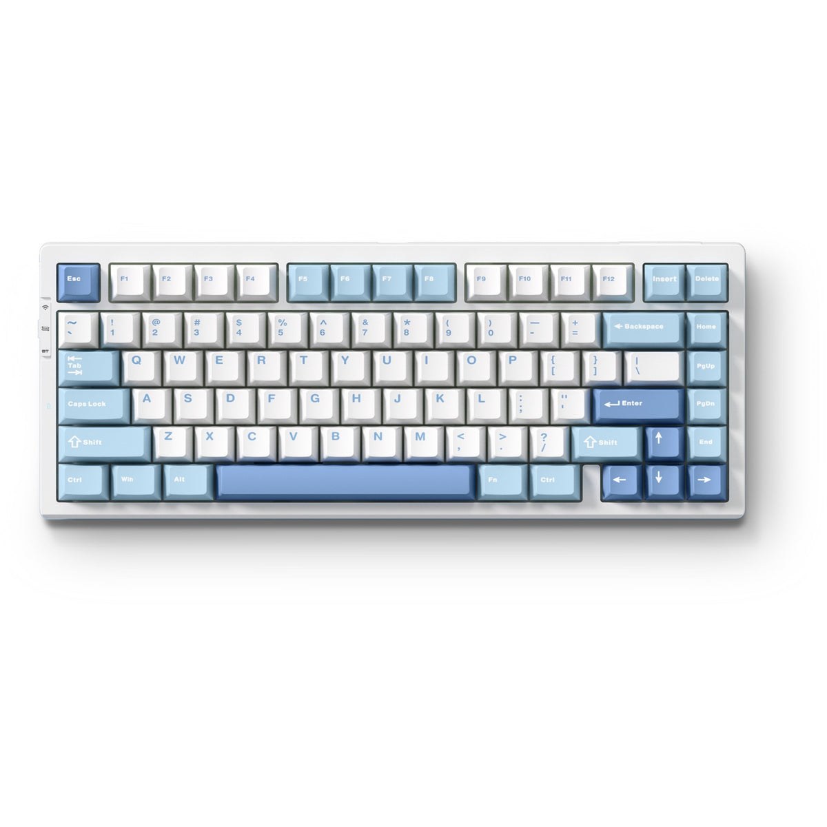 Mchose G75 Pro Tri-Mode-Dichtungsstruktur, mechanische Gaming-Tastatur (blau, US-Layout, KTT Cabbage Tofu V2, 75 %, RGB, Hot Swap, PBT Double-Shot, 2,4 GHz USB-C Bluetooth)