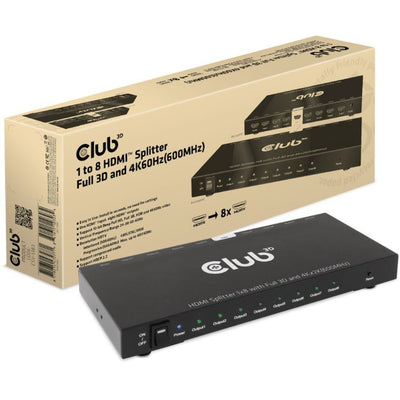 Club 3d 1 bis 8 HDMI Splitter Full 3D und 4K60Hz (600 MHz)