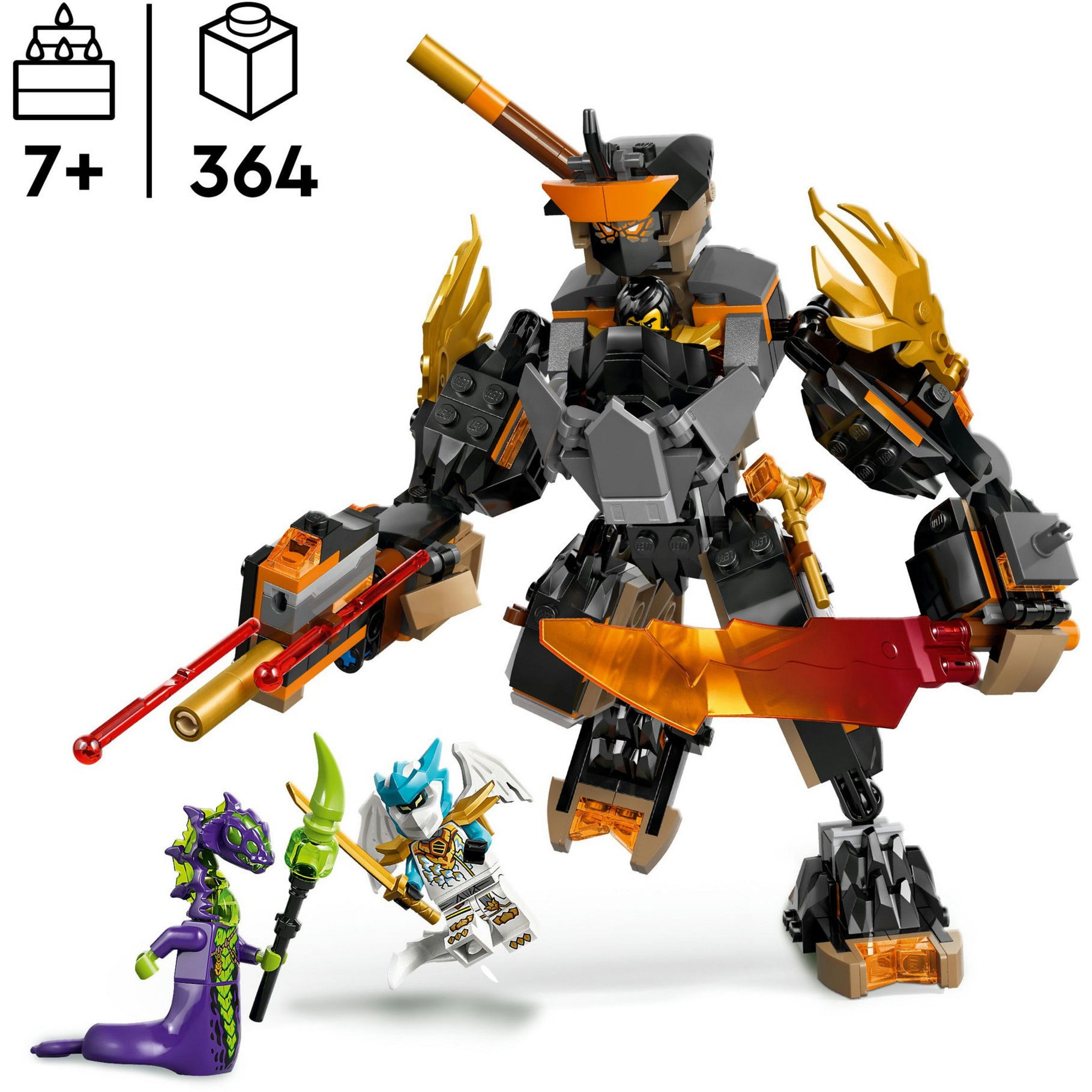 Lego Ninjago 71854 Cole Mission Mech und Dragon Zane