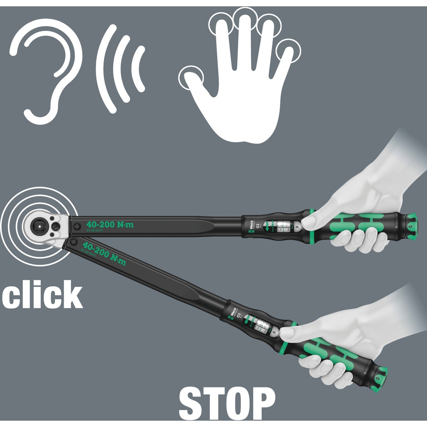 WAA-Klick-Torque C 3 Drücken von R L einstellbares Drehmoment