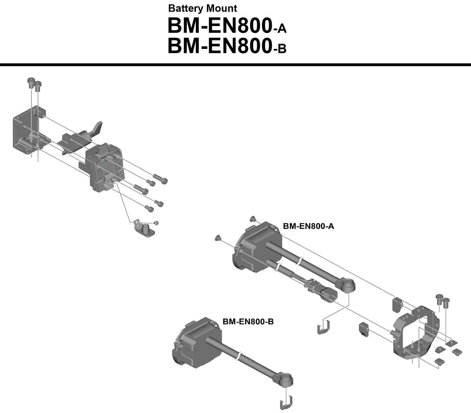 Shimano Steps BM-EN800 integrierte Unterrohr-Akkuhalterung mit Schlüsseleinheitshalterung