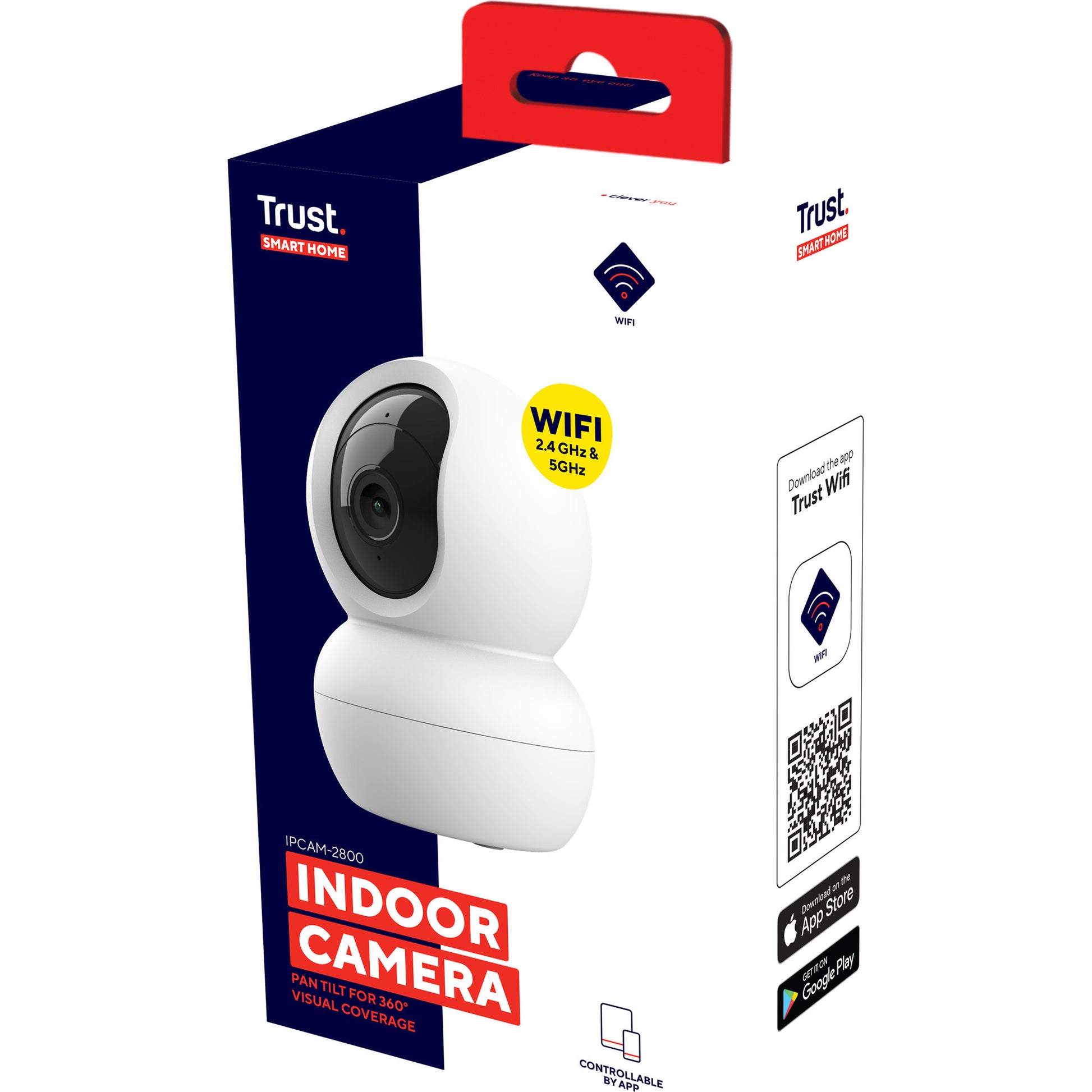 Trust ipcam-2800 360°-Sicherheitskamera (weiß, 2,4 oder 5 GHz WLAN)