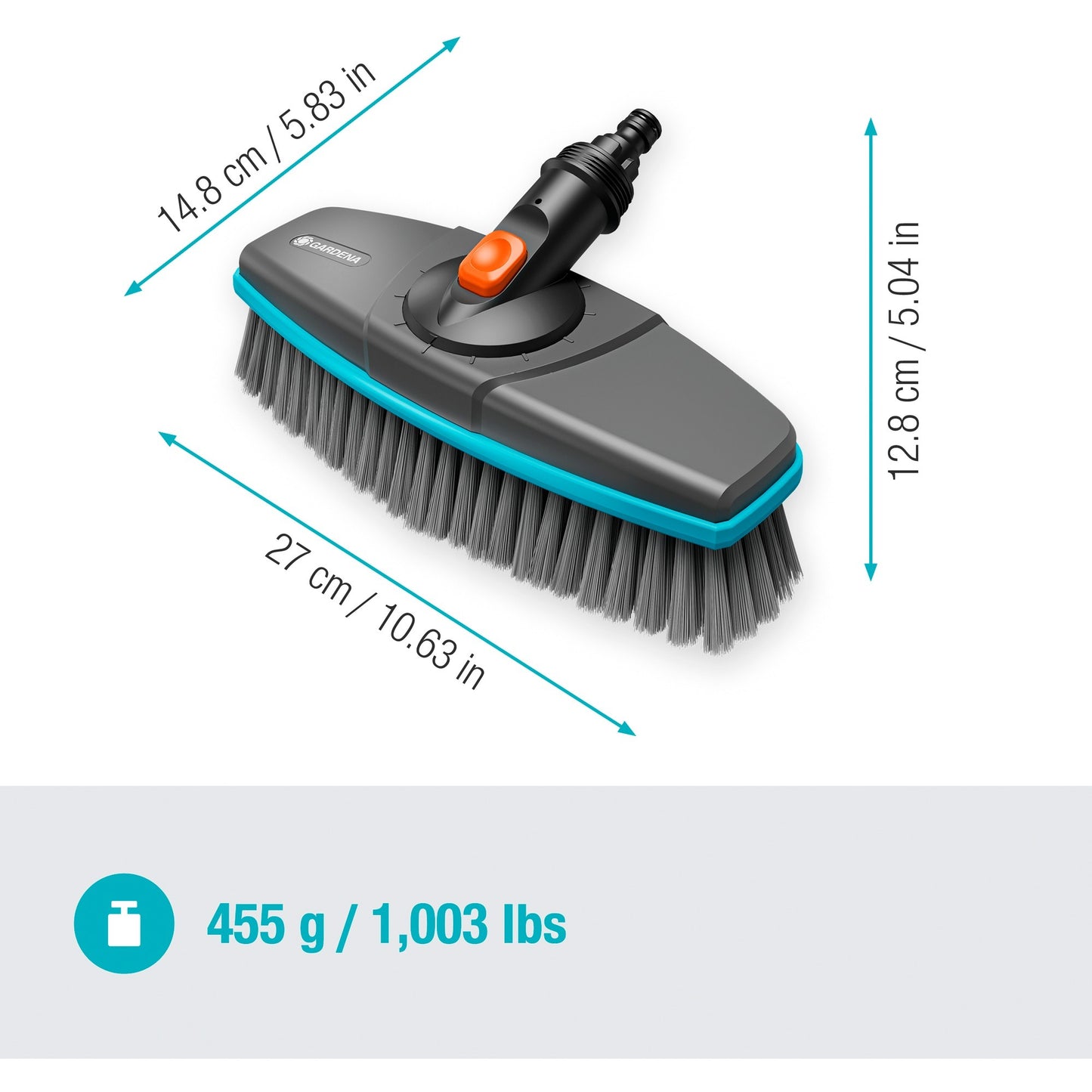 Gardena Cleansystem Stahl mit weicher Bürste für größere,