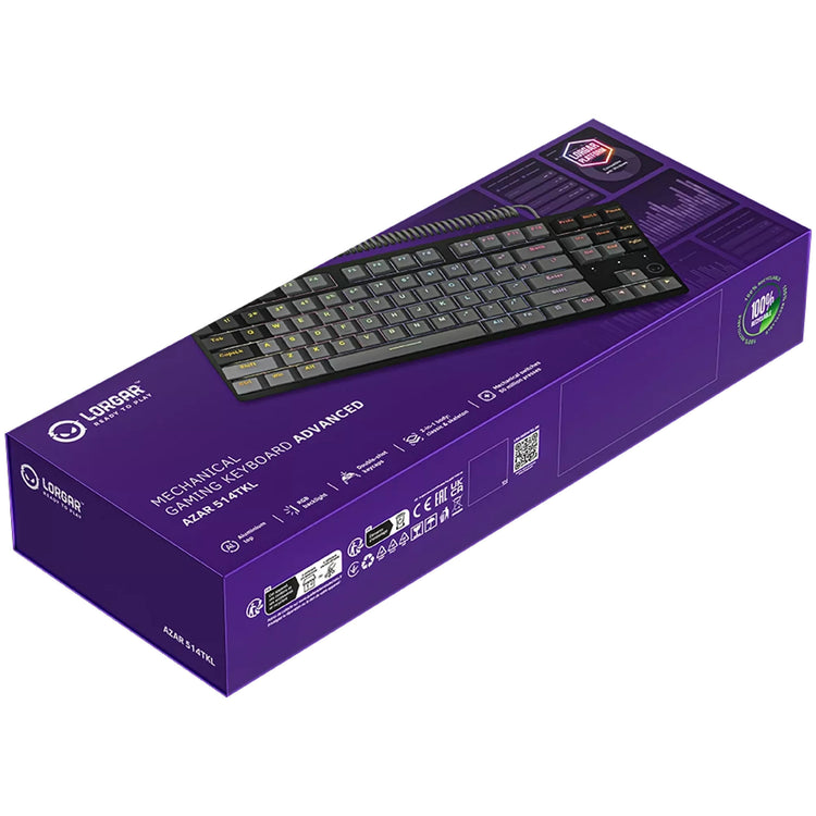 Lorgar Azar 514TKL, Gaming-Tastatur (schwarz, US-Layout, Logar Dream, TKL, RGB)
