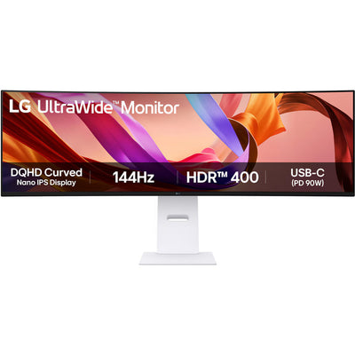 LG Ultrawide 49u950a-w 49 gebogener Monitor (weiß, HDMI, Display-Port, 2x USB-A, USB-C, 144 Hz)