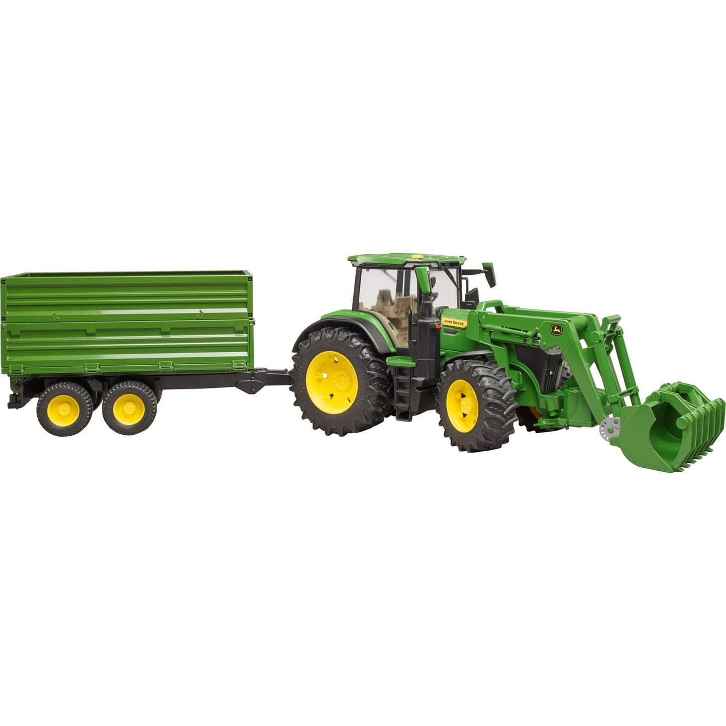 Bruder John Deere 7r 350 mit Frontlader und Transportaanha