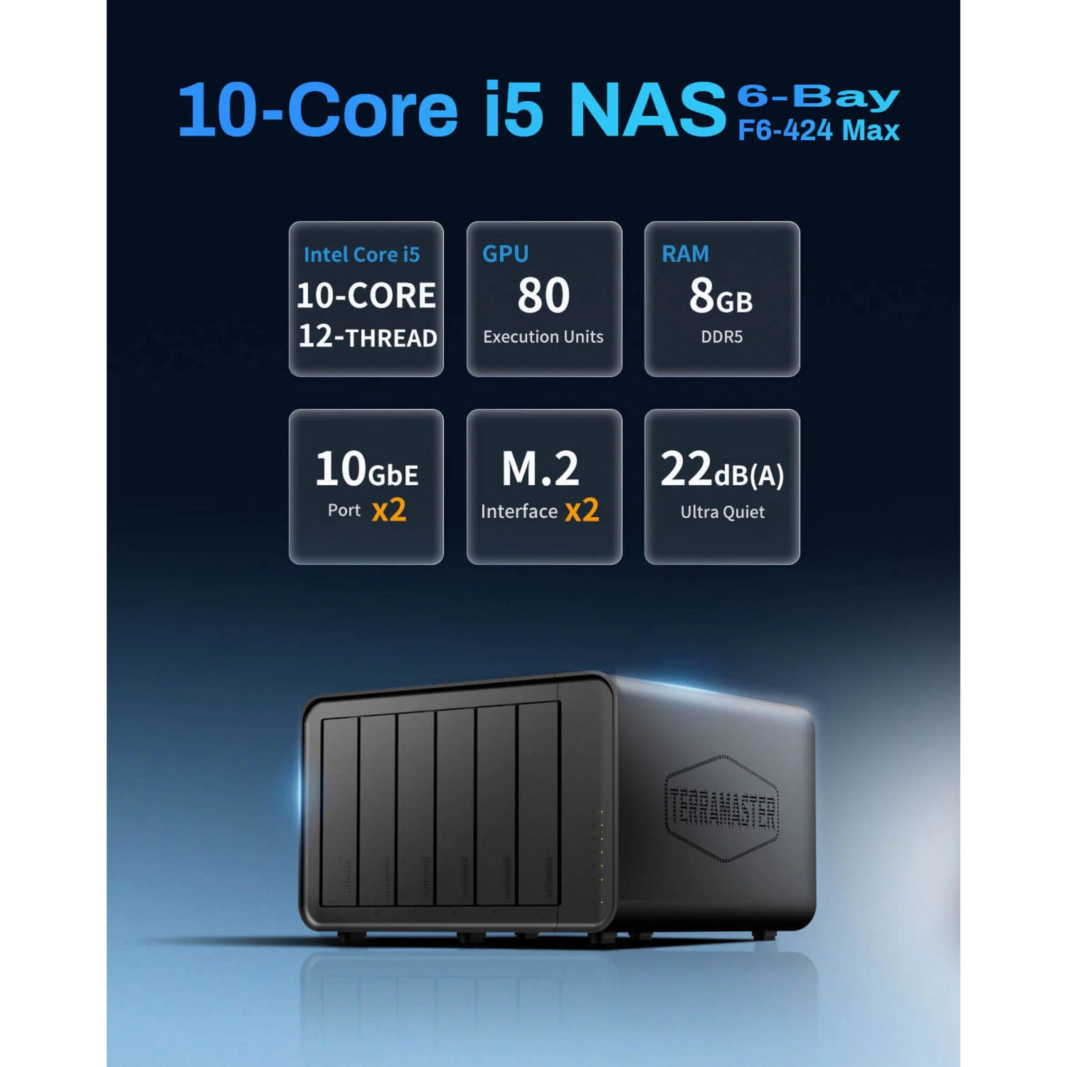 Terramaster f6-424 max NAS (schwarz, 2x 10GBe, USB, HDMI)