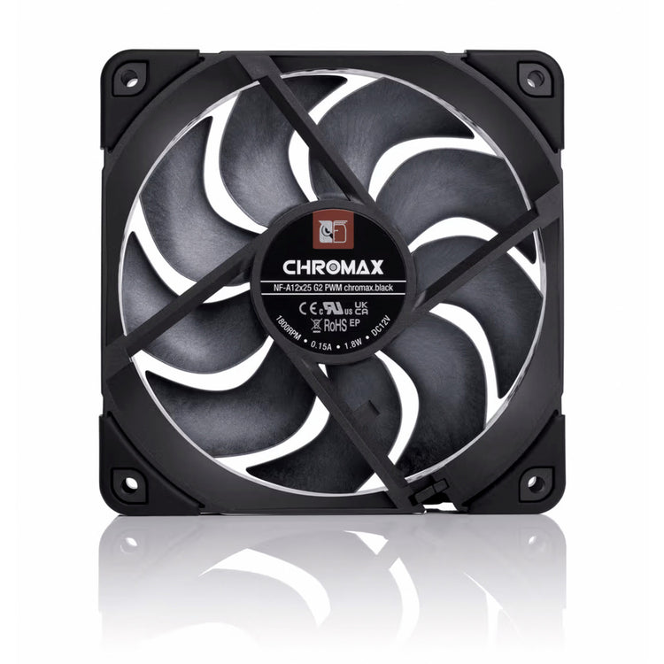 Noctua nf-a12x25 g2 pwm chromax.black Gehäuselüfter (schwarz, 120 x 120 x 25 mm)