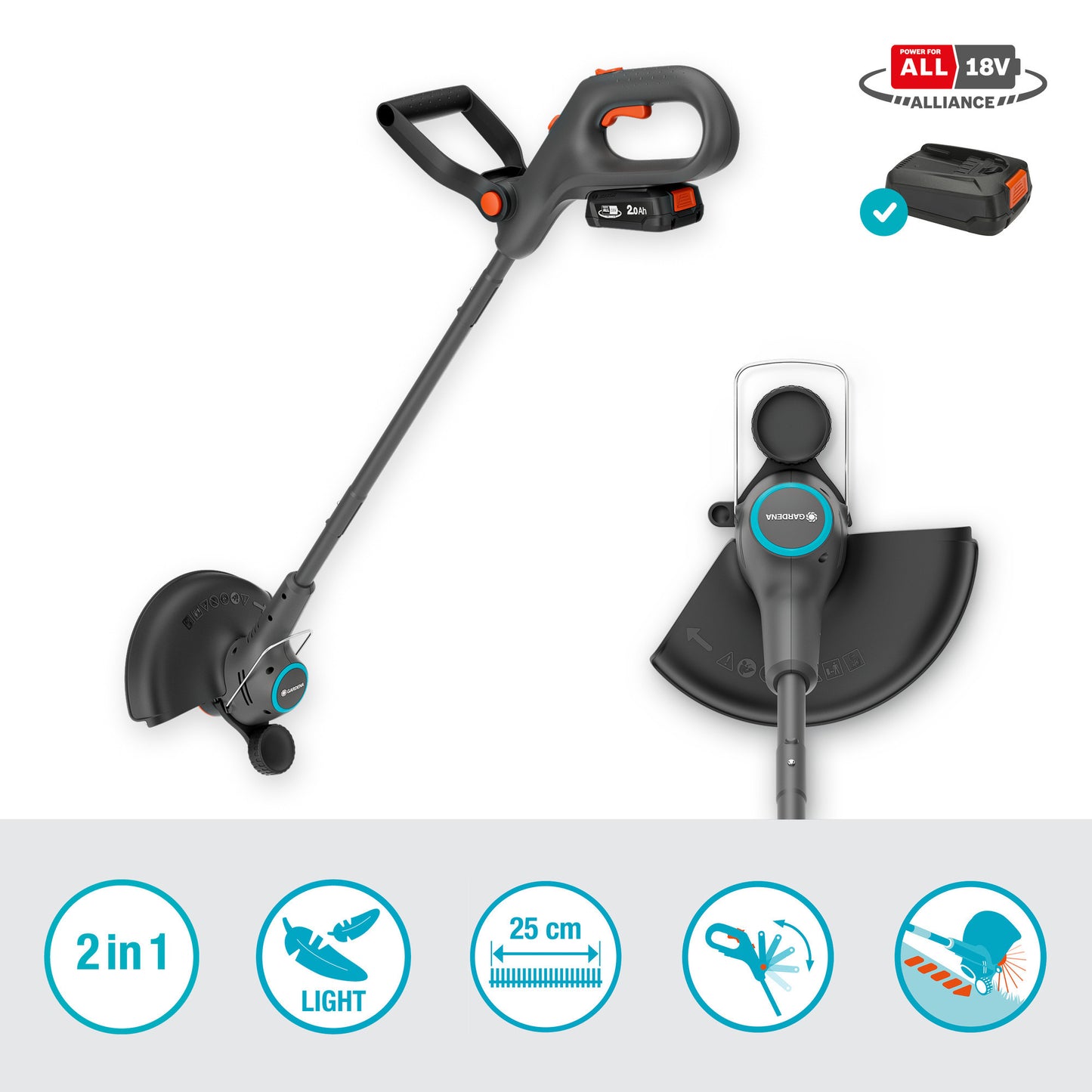 Gardena Trimmer Easytrim 2518V P4A Set