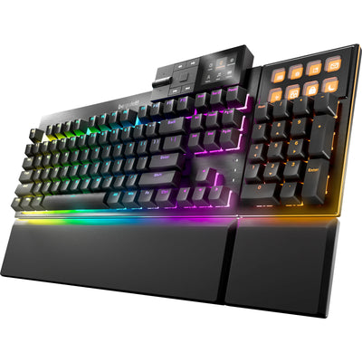 Ruhig sein! Dark Mount Silent Tactile RGB mechanische Gaming-Tastatur (schwarz, US-Layout (QWERTY), Silent Tactile, 100 %, Argb, PBT Double-Shot-Tastenkappen, Media Dock)